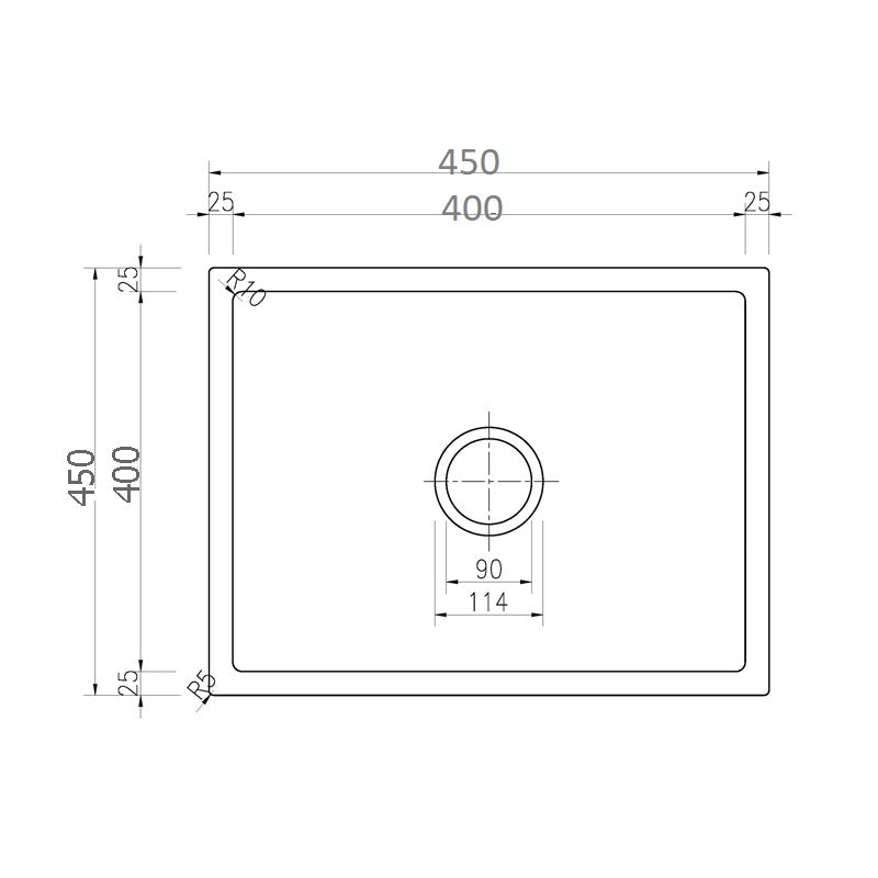 LUX Black Stone Sink 450