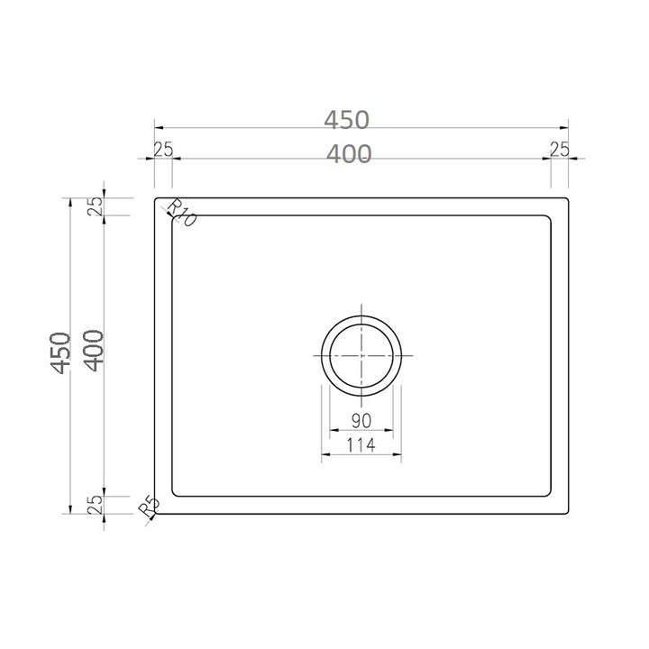 LUX Black Stone Sink 450