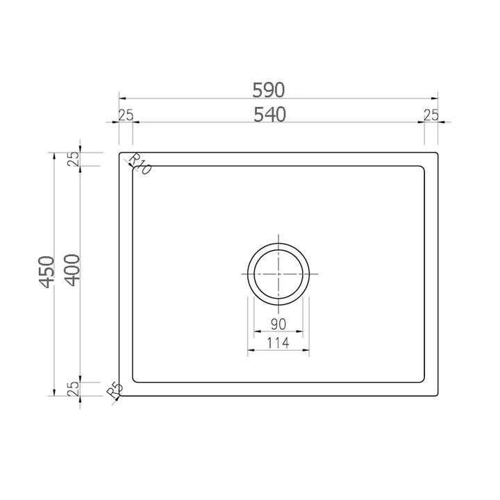 LUX Black Stone Sink 590