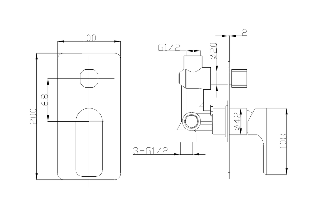 Molly Chrome Shower Mixer & Diverter