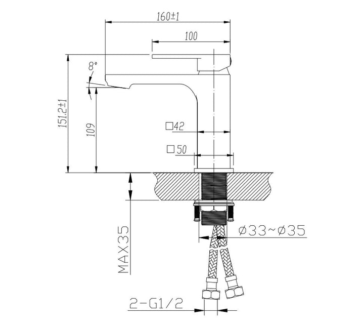 Pasha Brushed Nickel Basin Mixer