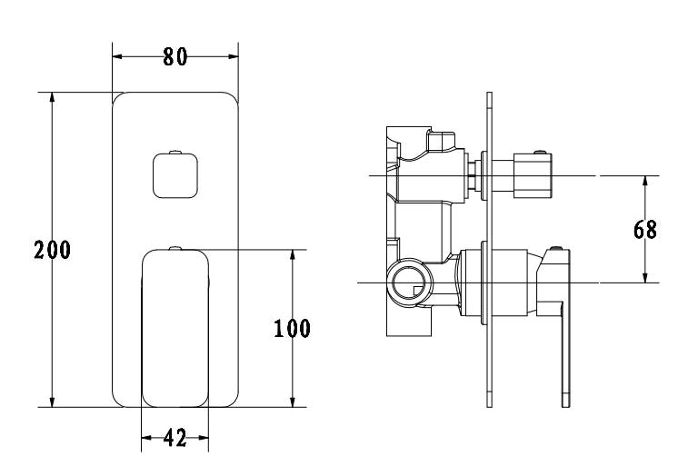 Pasha Brushed Nickel Shower Mixer & Diverter