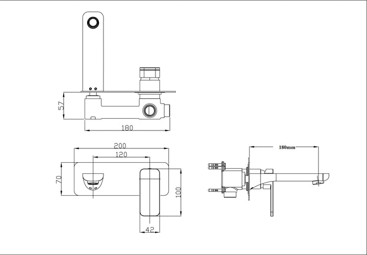 Pasha Brushed Gun Metal Wall Mount Mixer