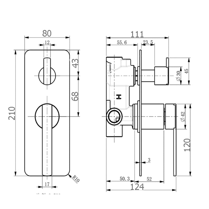 Allure Black Shower Mixer + Diverter