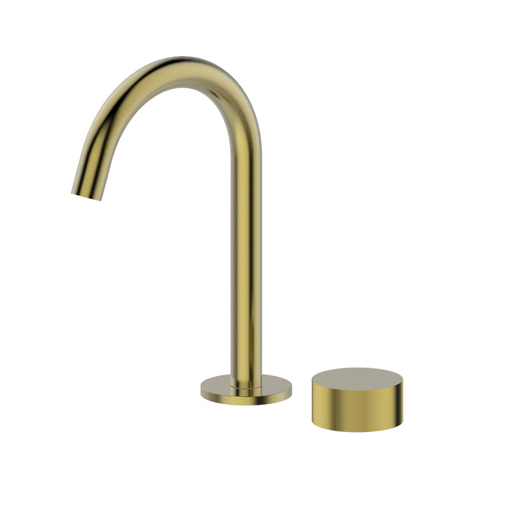 Evolve QI Brushed Gold Basin Spout & Progressive Mixer