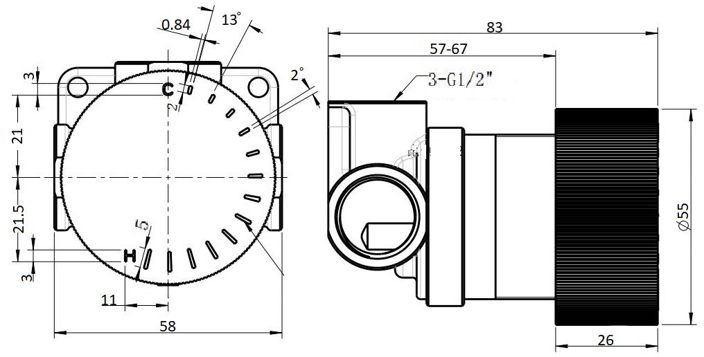 Evolve QI Brushed Gun Metal Progressive Shower Mixer