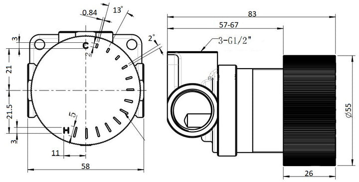 Evolve QI Brushed Gun Metal Progressive Shower Mixer