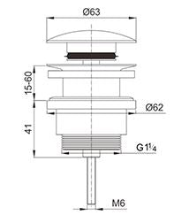 Pop Up Waste Universal Brushed Gun Metal