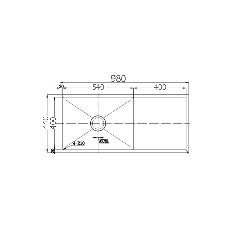 LUX SS Sink 980 With Drainer