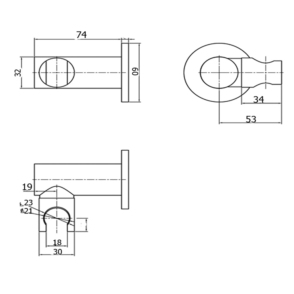 Essence Brushed Nickel Round Shower on Bracket