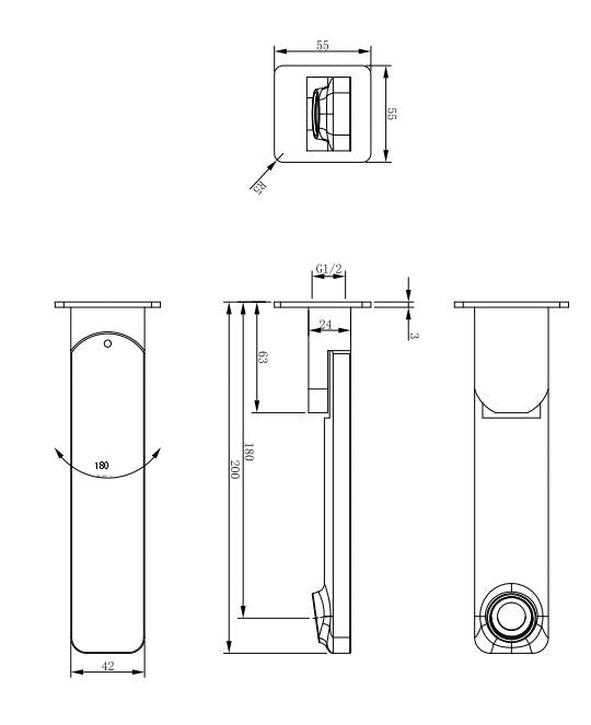 Pasha Brushed Gun Metal Bath Spout