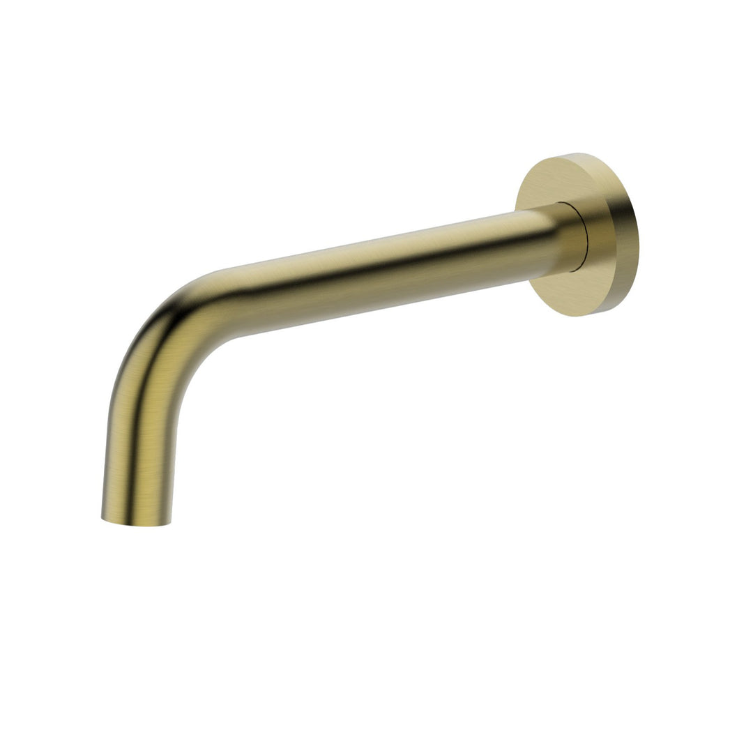 Evolve Brushed Gold Bath Spout Curved 200mm