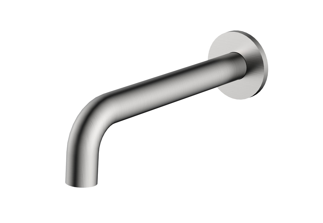 Evolve Brushed Nickel Bath Spout Curved 200mm