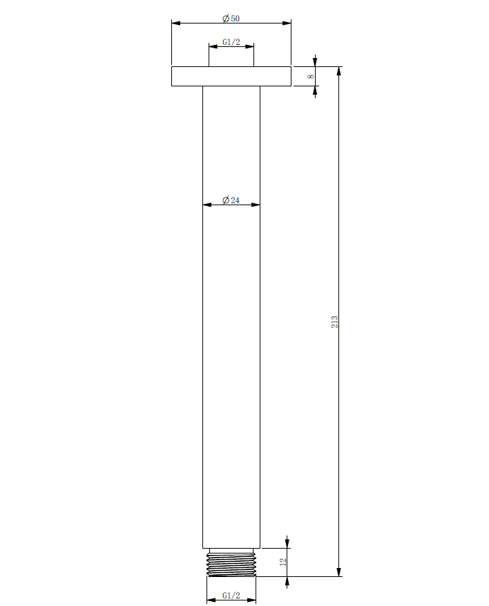 Essence Black Round Ceiling Dropper 200mm