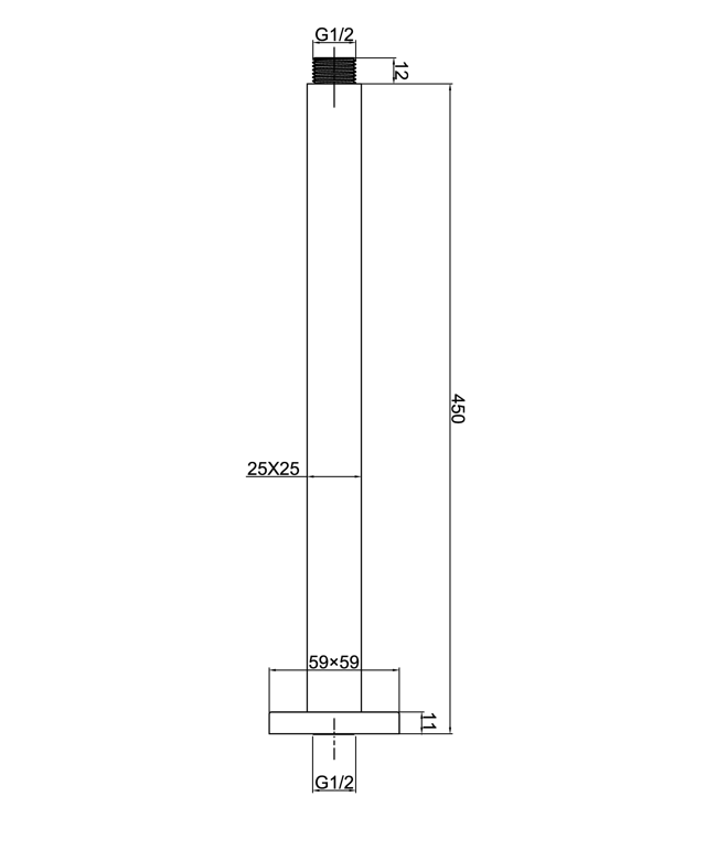 Essence Black Round Ceiling Dropper 450mm