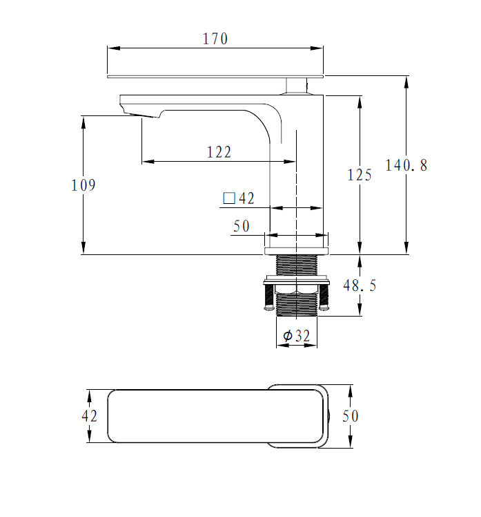 Muze Chrome Basin Mixer