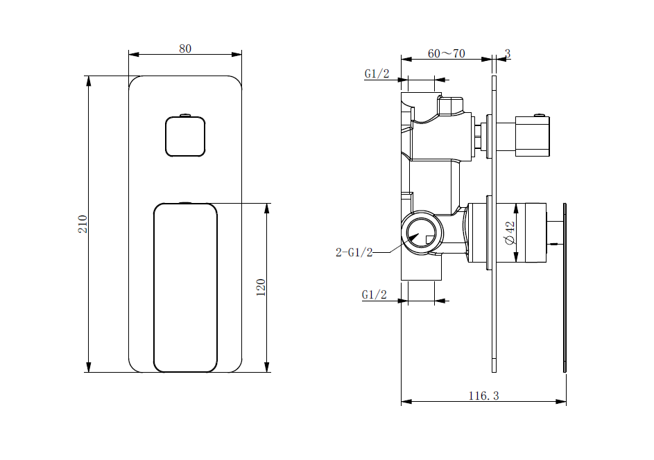 Muze Black Shower Mixer & Diverter