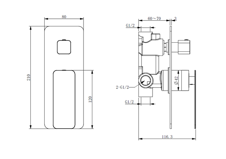 Muze Chrome Shower Mixer & Diverter