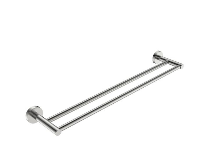 Evolve Brushed Nickel 600mm Double Towel Rail