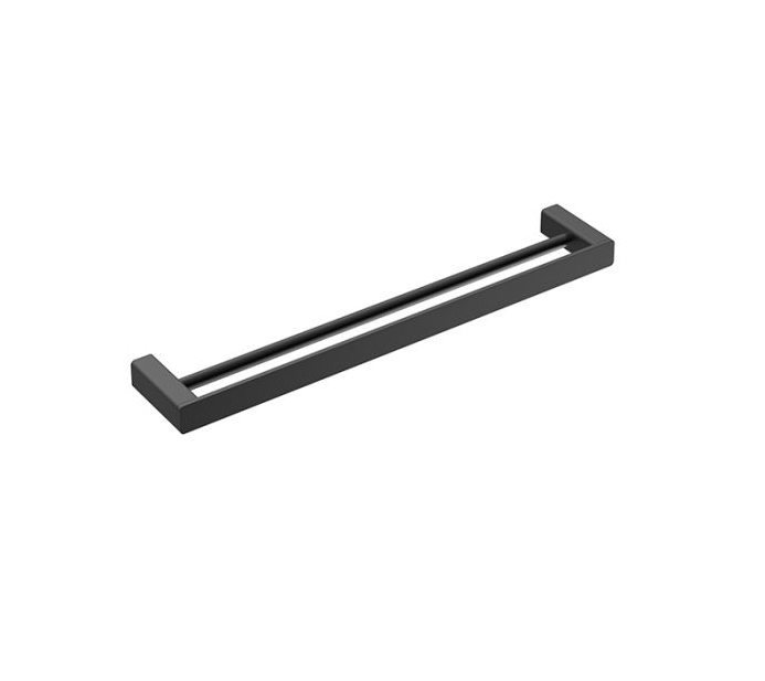 Pasha Black 800mm Double Towel Rail