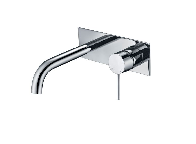 Evolve Brushed Nickel Wall Mounted Mixer Curved