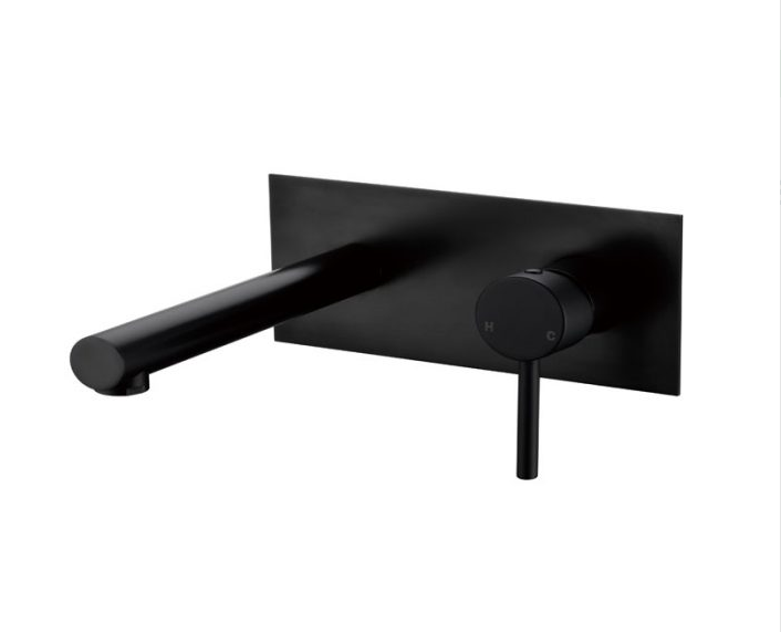Evolve Black Wall Mounted Mixer Straight
