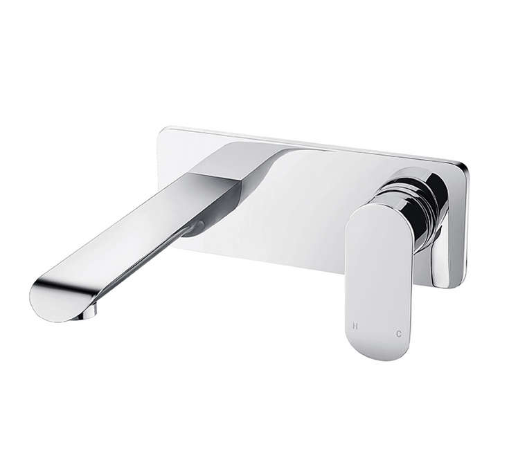 Curve Brushed Nickel Wall Mounted Mixer