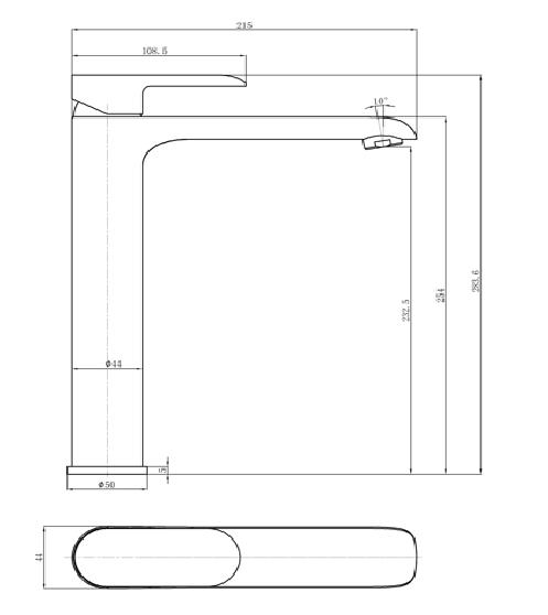 Curve Chrome Tall Basin Mixer