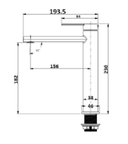 Dawn Black Tall Basin Mixer