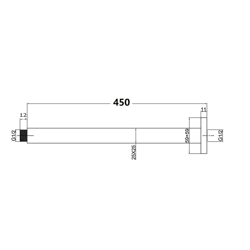 Essence Brushed Nickel Round Ceiling Dropper 450mm