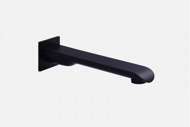 Curve Black Bath Spout 180mm