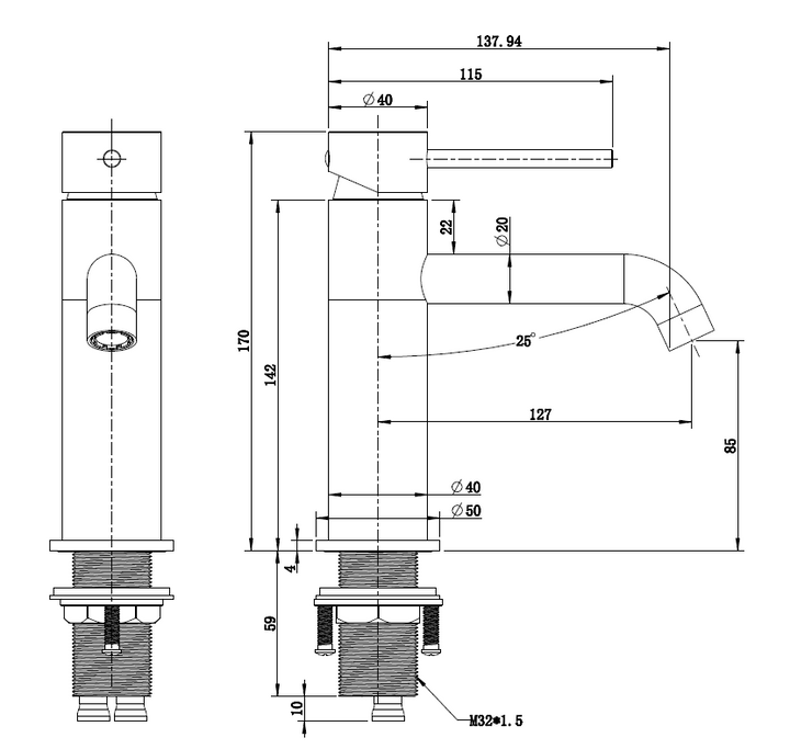 Arya Chrome Basin Mixer