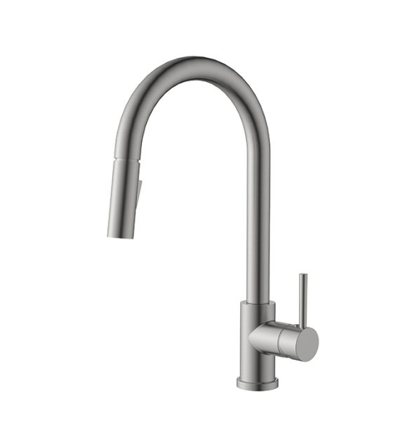 Arya Brushed Nickel Kitchen Mixer + Pull Out Spray