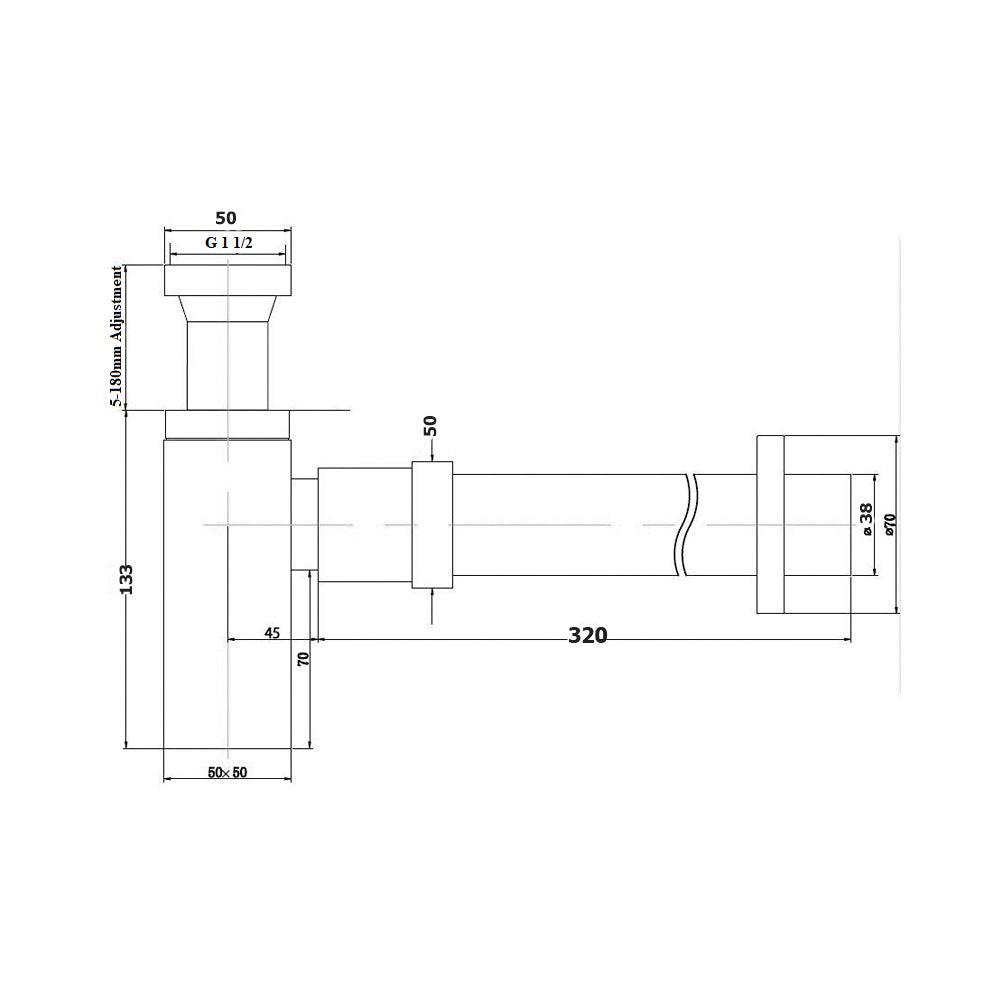 Brushed Nickel Bottle Trap