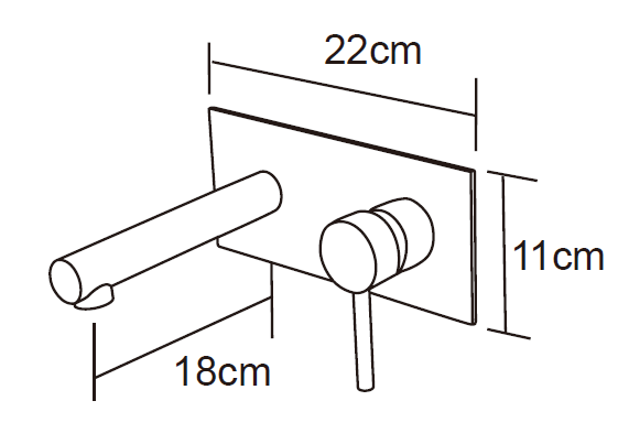 Evolve Black Wall Mounted Mixer Straight