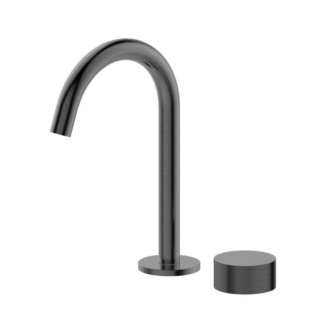 Evolve QI Brushed Gun Metal Basin Spout & Progressive Mixer