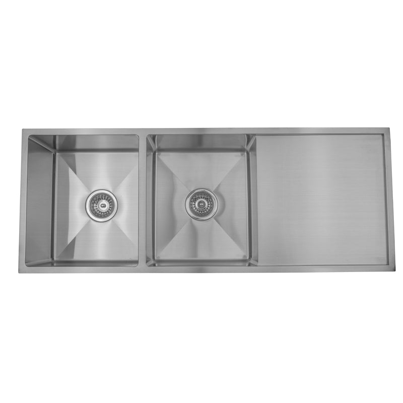 LUX SS Sink 1140 Dual Bowl With Drainer