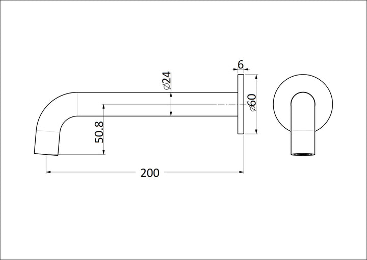 Arya Brushed Nickel Mixer & 200 Curved Spout