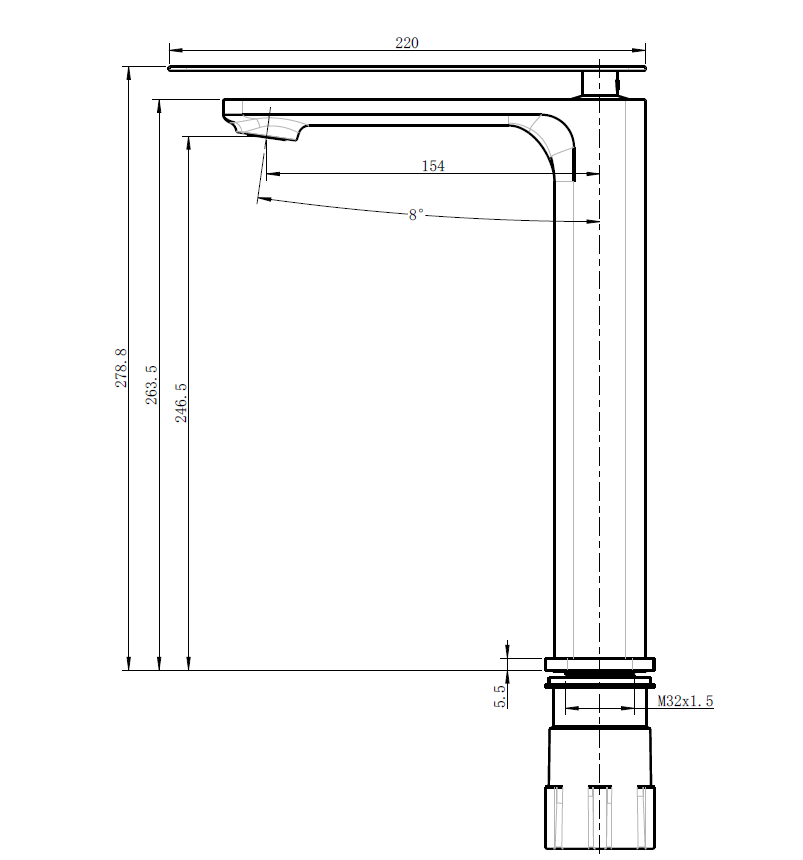 Muze Chrome Tall Basin Mixer